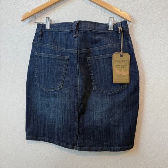 Stetson Women's Denim Blue Jean Mini Skirt Size 6 NEW - Picture 3 of 6